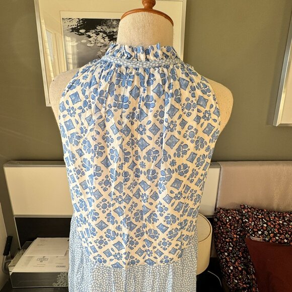 Vineyard Vines 100% Cotton Light Flowy Maxi Dress Floral Geometric Summer SMALL - Picture 11 of 12